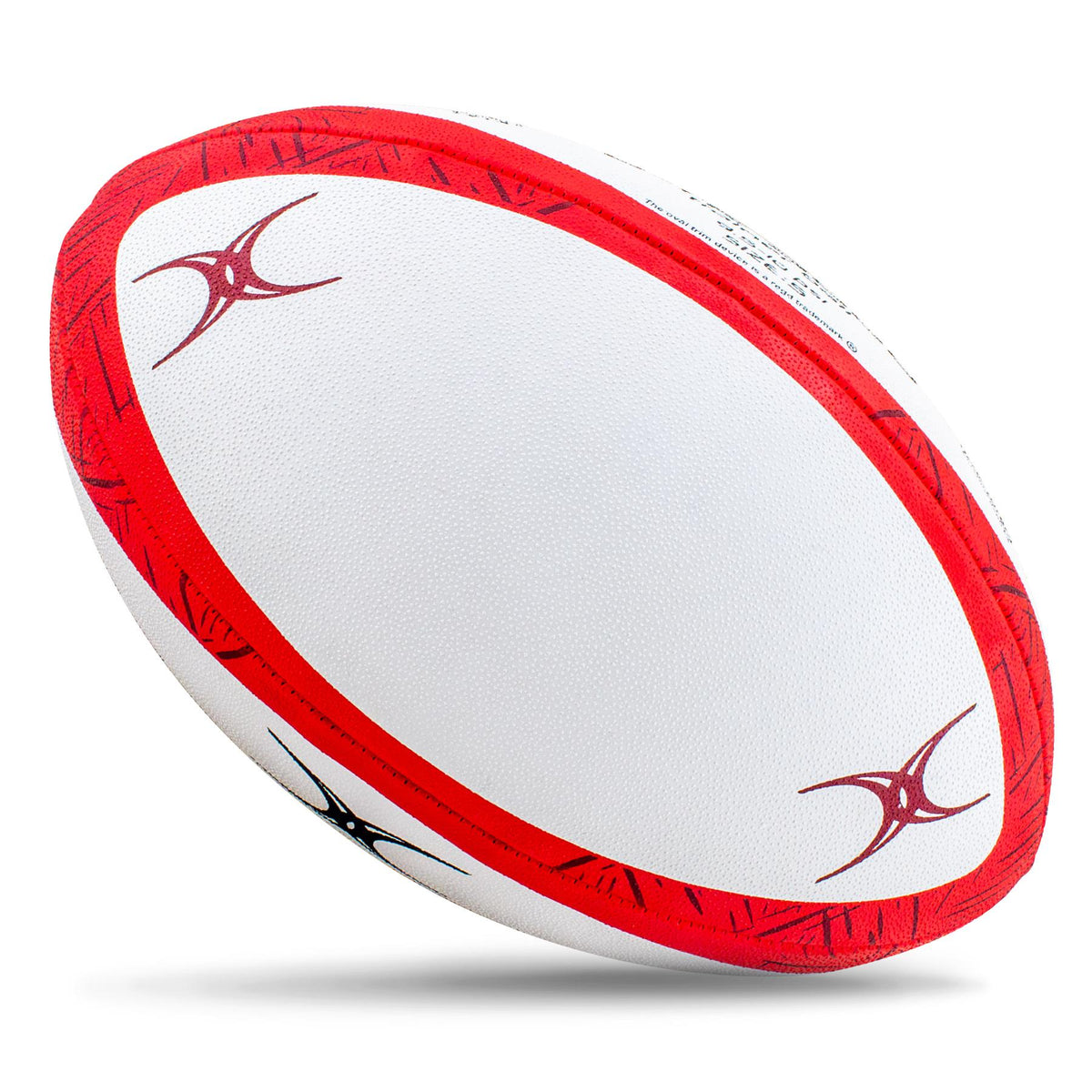 Gilbert GTR 8000 Rugby Ball - Red (Size 5, 4, 3)
