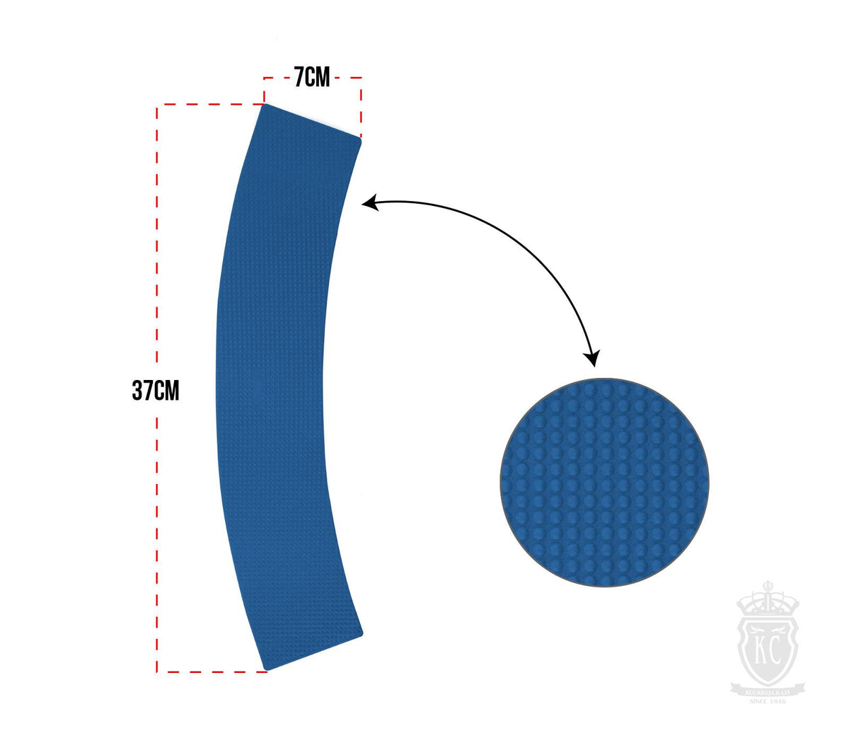 Trident Rubber Curved Marker - Blue