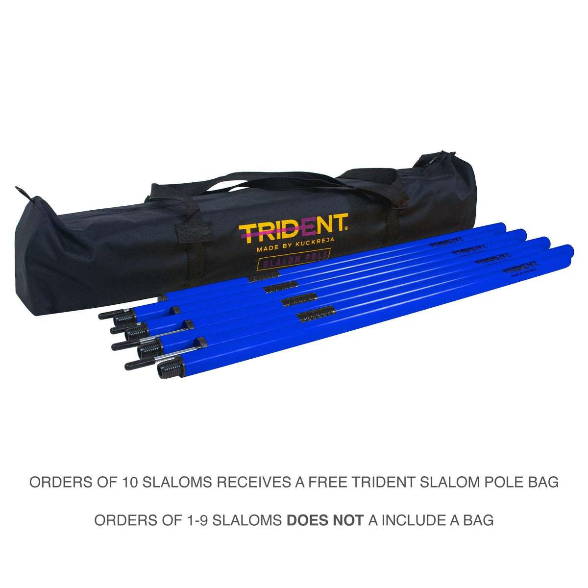 Trident Two-Piece Slalom Pole with Spring - Blue