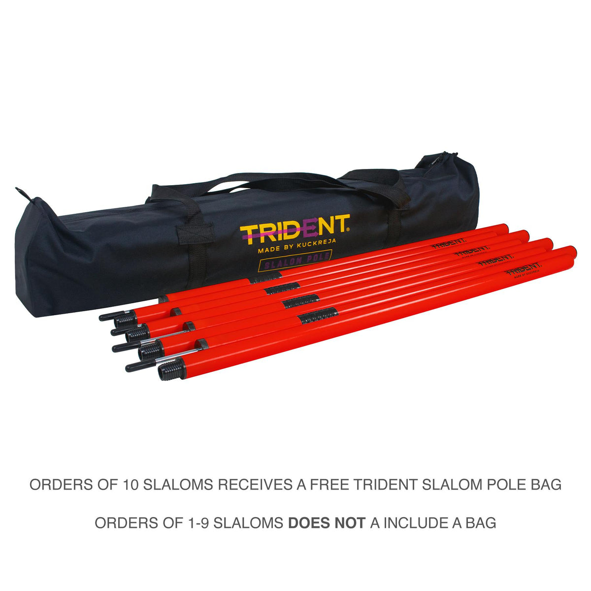 Trident Two-Piece Slalom Pole with Spring - Red