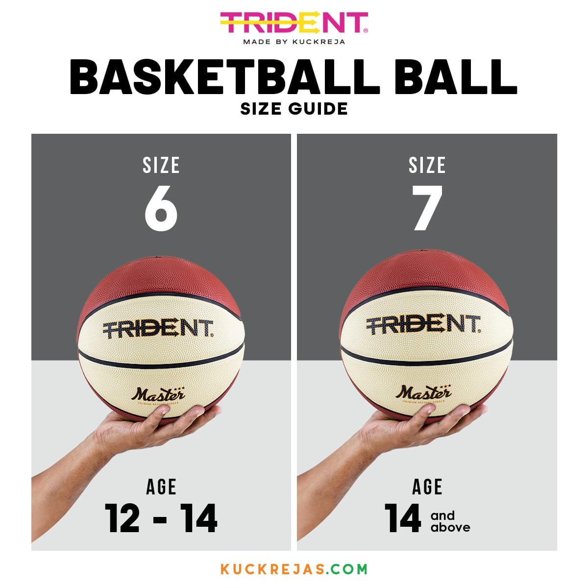 Trident Master Premium Rubber Basketball (Size 7, 6, 5)
