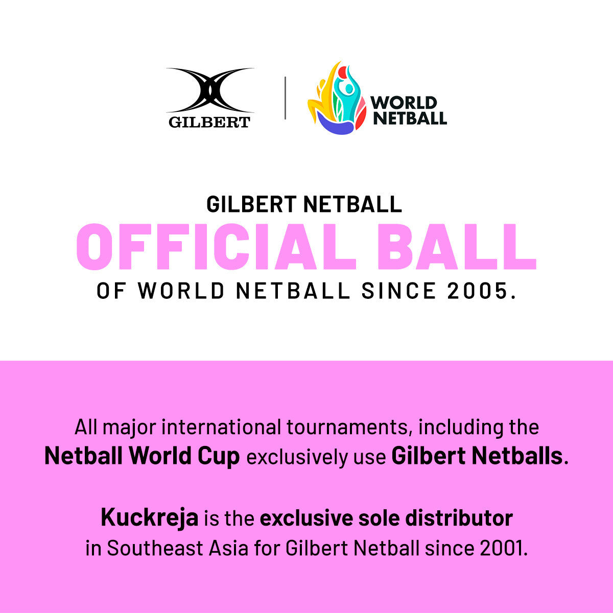 Gilbert Supporter Netball - Optic (Size 5)