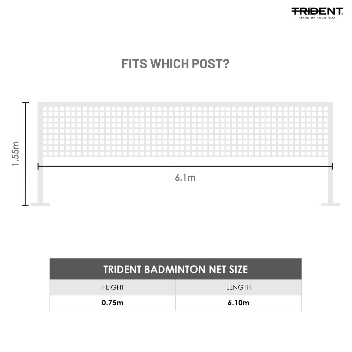 Trident B-15 Pro Badminton Net
