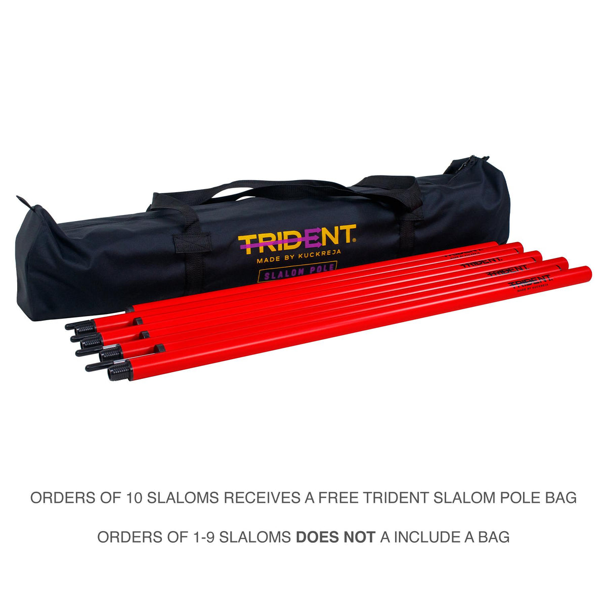 Trident Two-Piece Slalom Pole - Red