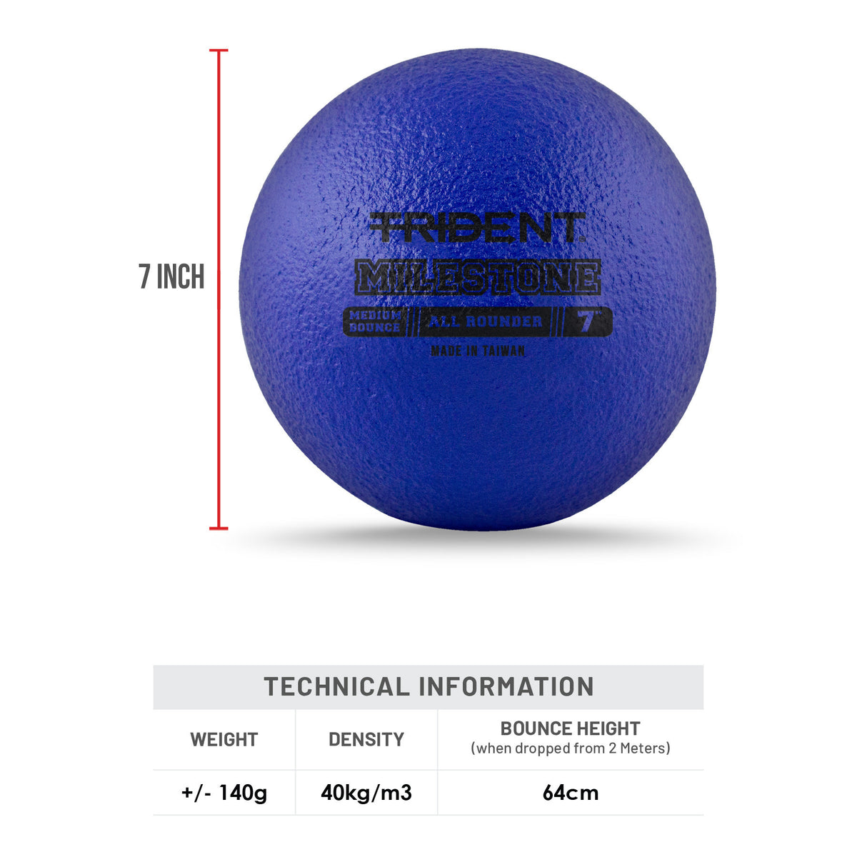 Trident Milestone All Rounder Foam Ball - Blue (7")