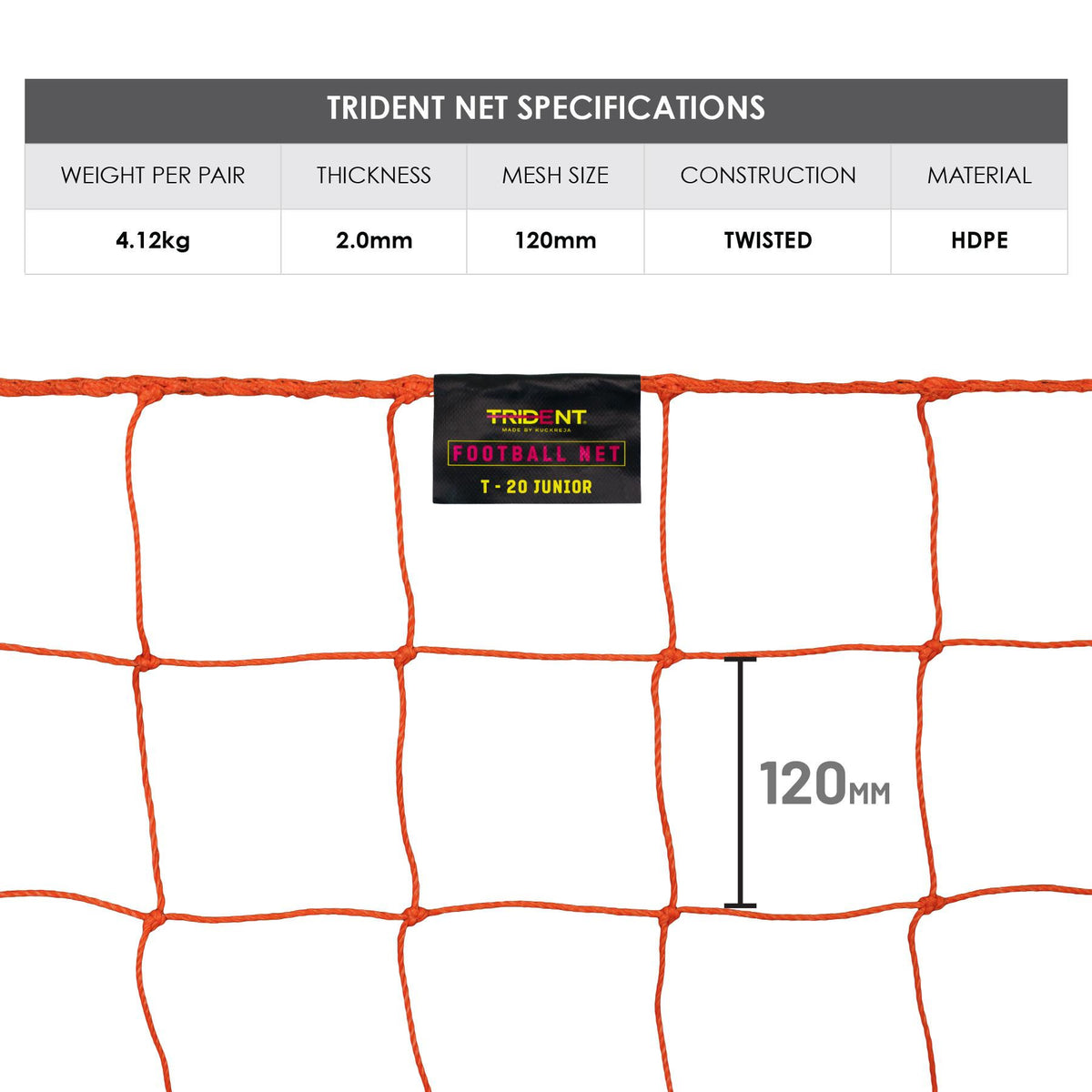 Trident T-20 Junior Football Net (Orange)