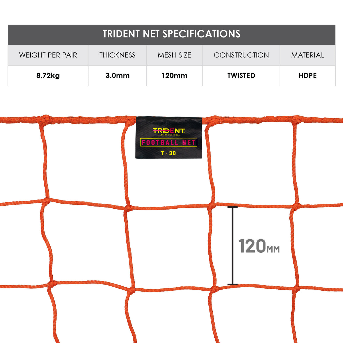 Trident T-30 Football Net (Orange)