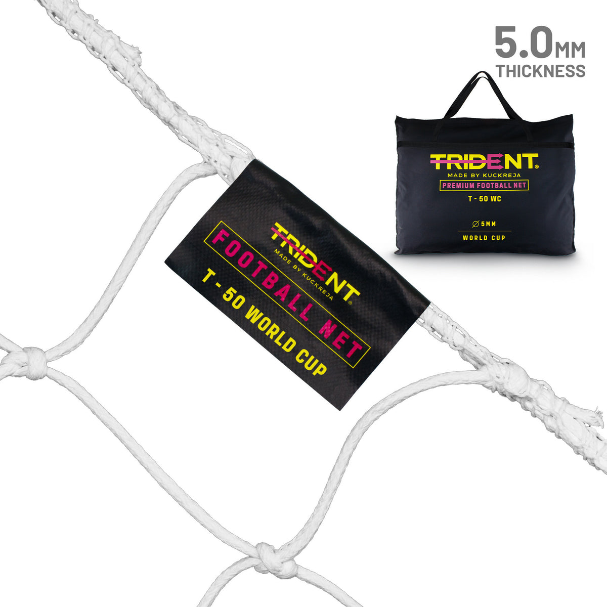 Trident T-50 World Cup Braided Football Net (White)