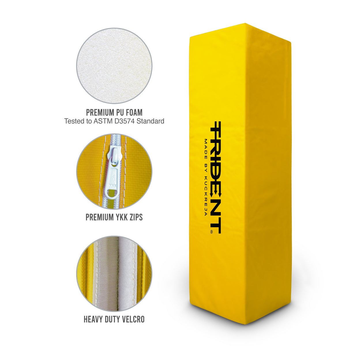 Trident Rugby Post Protectors - 20" x 20" (Set of 4) - Yellow