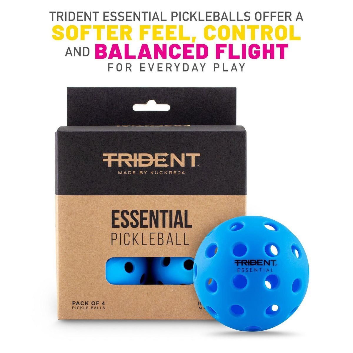 Trident Essential Pickleball Balls - Sky (Set of 4)