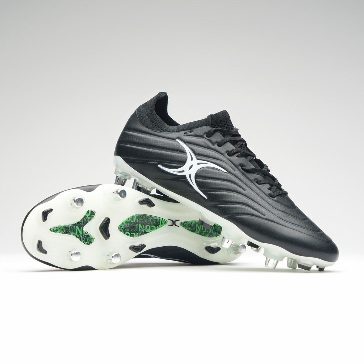 Gilbert Icon X Rugby Boots - 6 Studs (Black)
