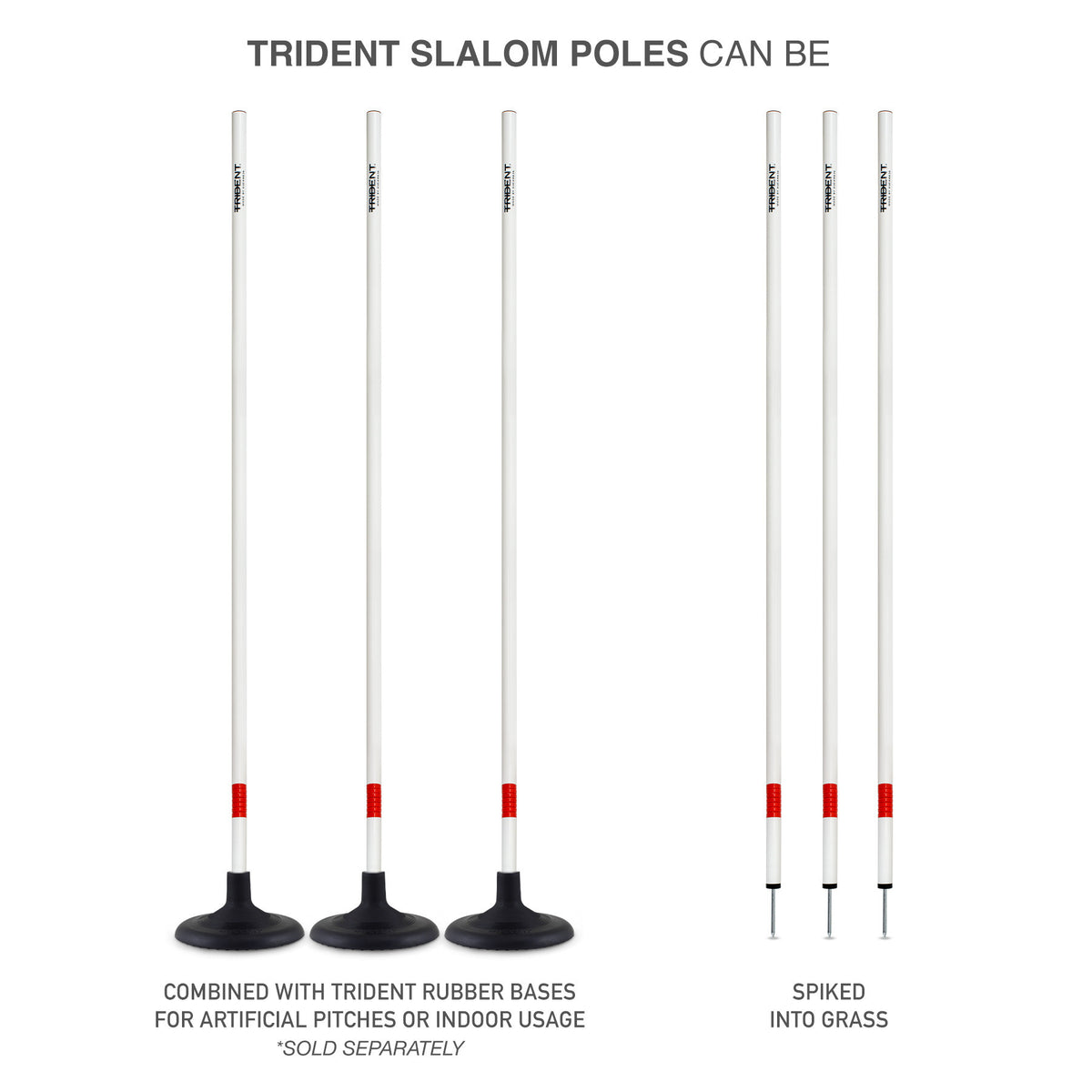 Trident Slalom Pole with Spring - White