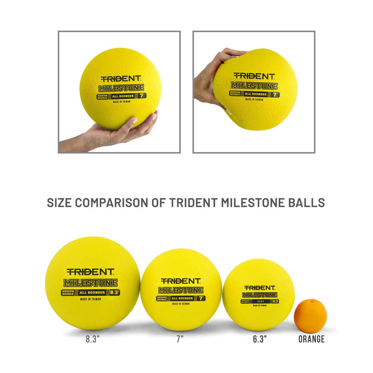 Trident Milestone All Rounder Foam Ball - Yellow (7")