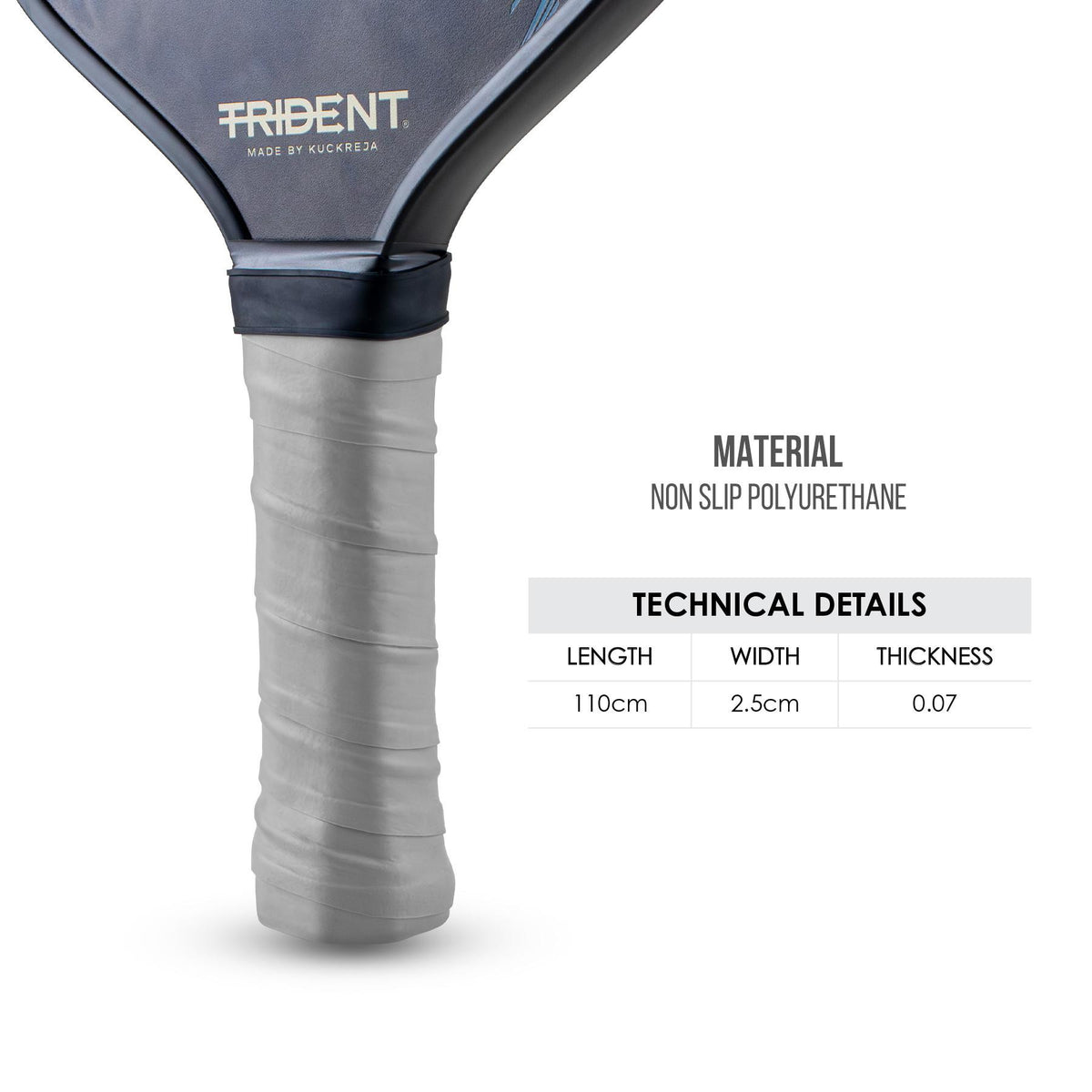 Trident Pickleball Paddle Grip - Dark Grey