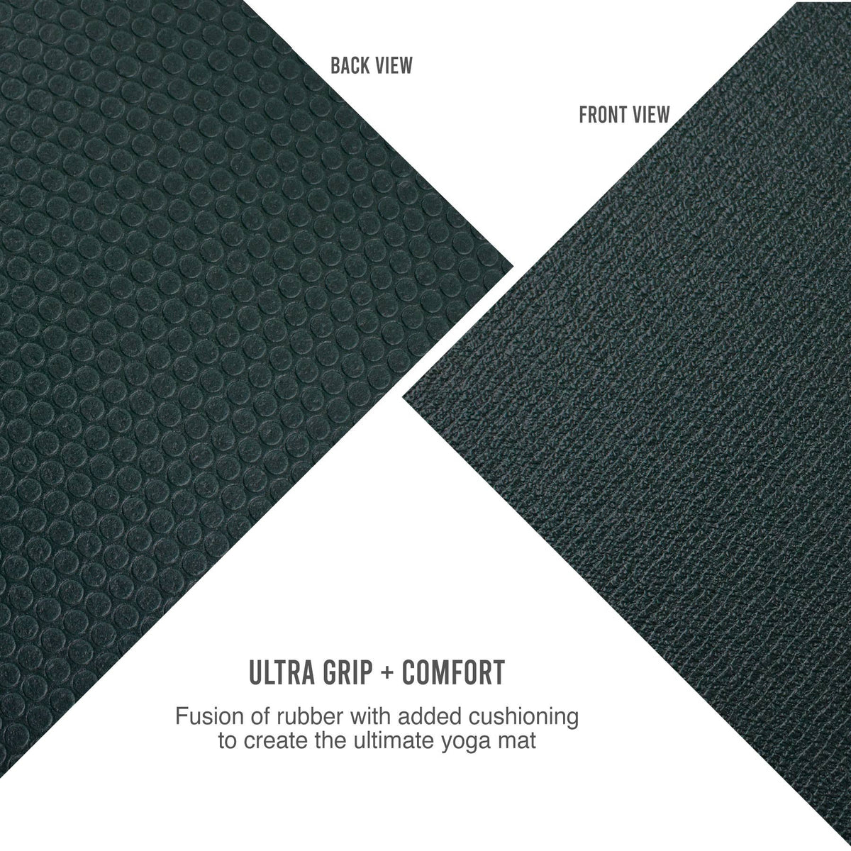 Trident Ultra Grip Fusion Rubber Yoga Mat - 6mm (Forest Green)