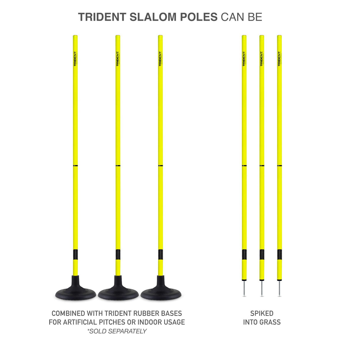Trident Two-Piece Slalom Pole with Spring - Neon