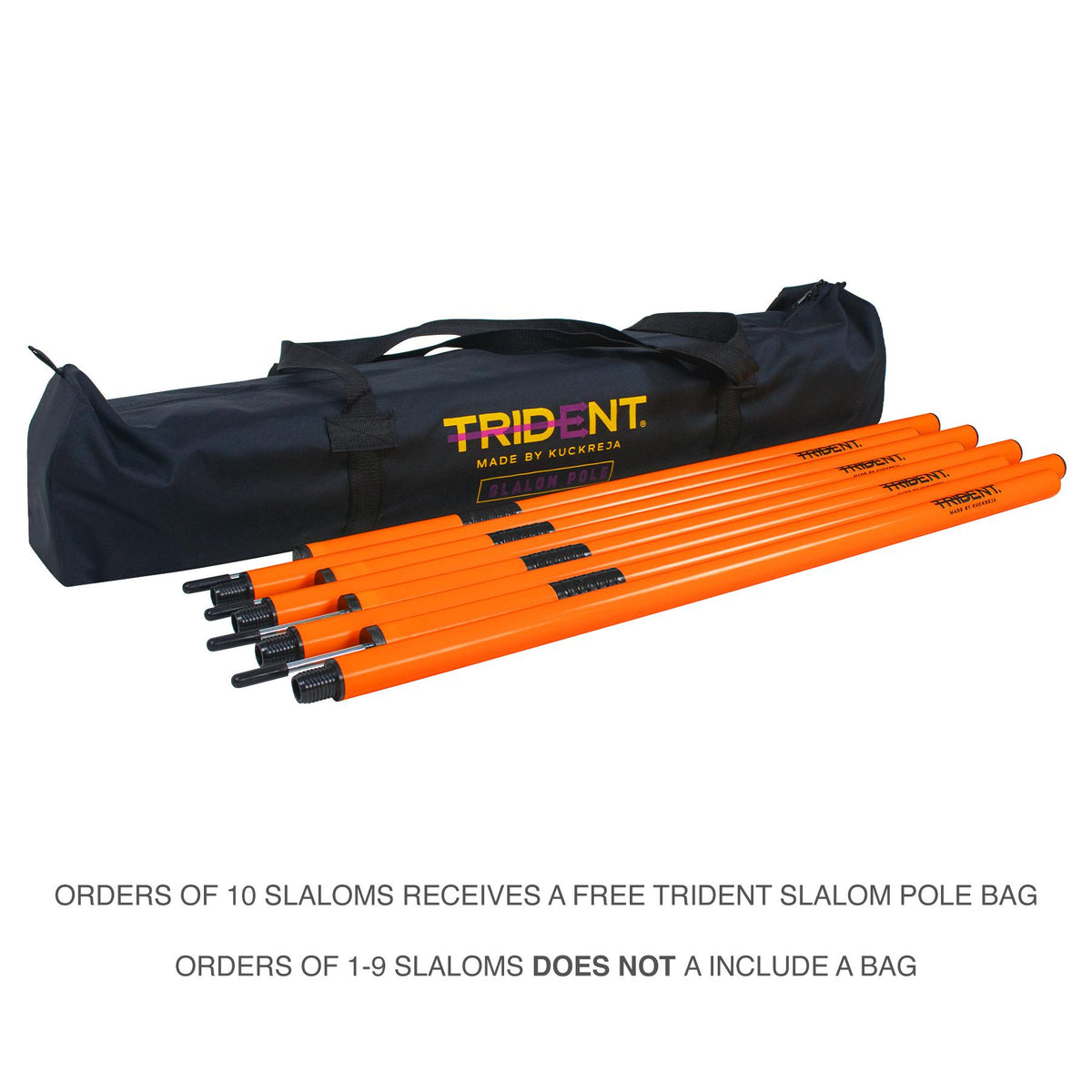 Trident Two-Piece Slalom Pole with Spring - Orange