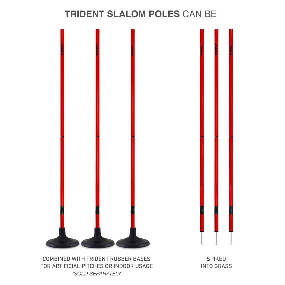 Trident Two-Piece Slalom Pole with Spring - Red