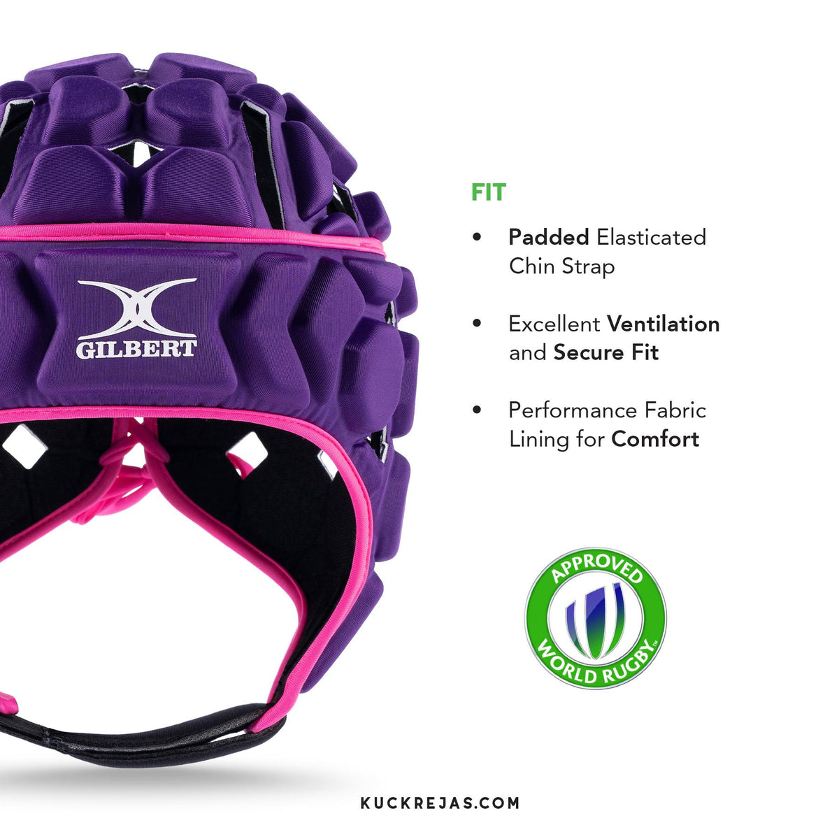 Gilbert Octane Headguard - Purple/Pink