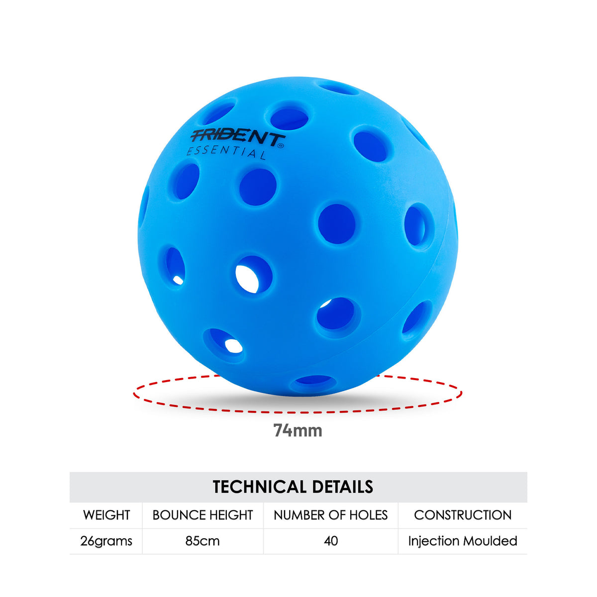 Trident Essential Pickleball Balls - Sky (Set of 4)