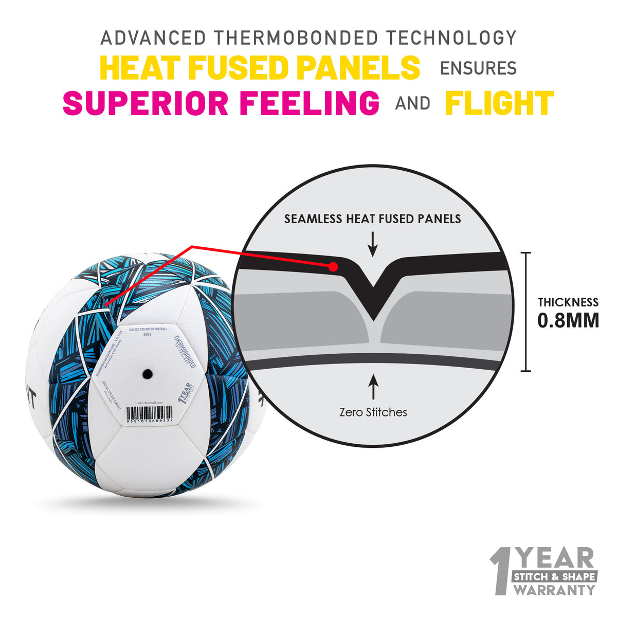 Trident Master TB Pro Football (FIFA Basic) - Steel Blue
