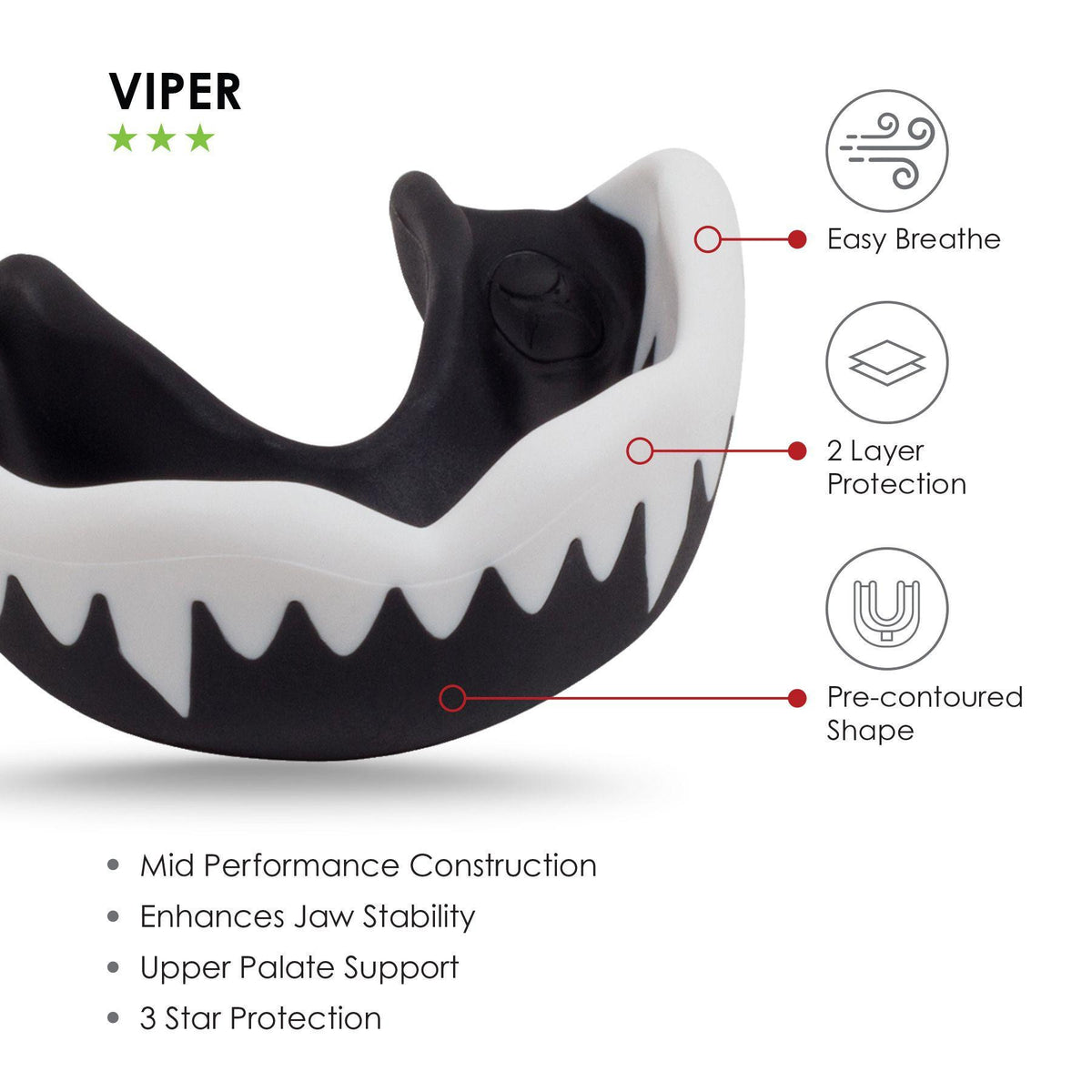 Gilbert Viper Mouthguard - Black