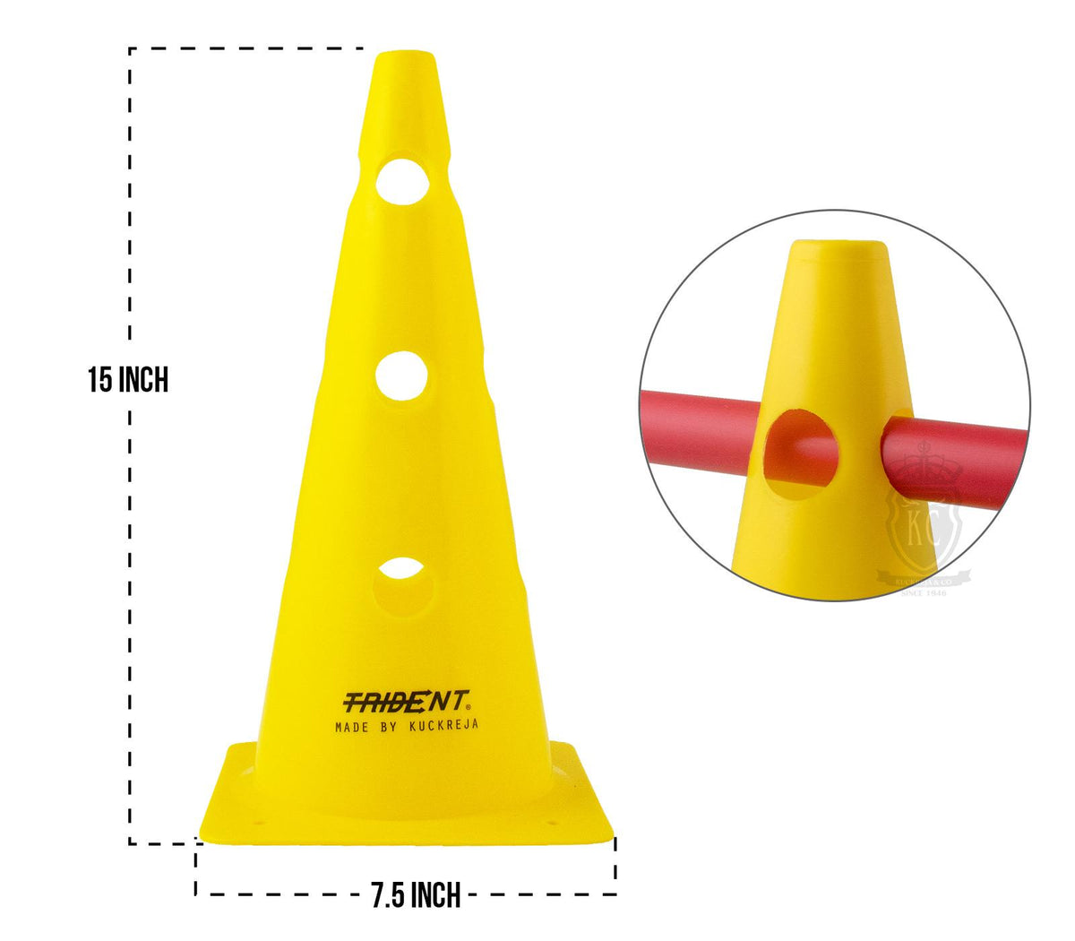 Trident 15" Cone with Holes - Yellow
