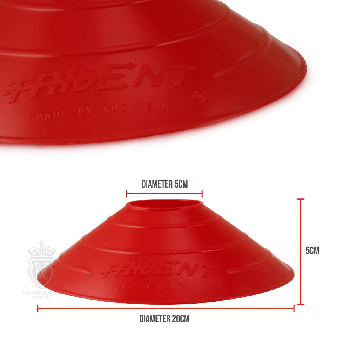 Trident Premium Disco Cone Set - 40 Pieces (Red)