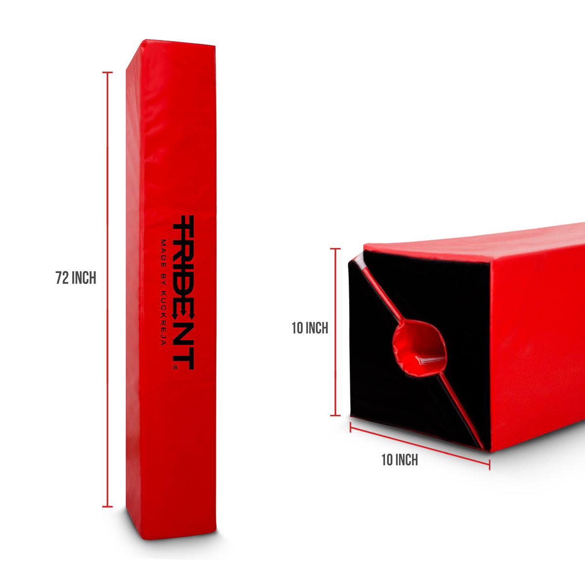Trident Rugby Post Protectors - 10" x 10" (Set of 4) - Red