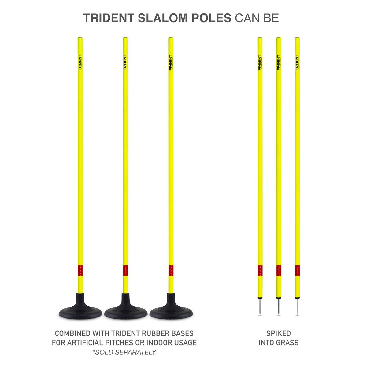 Trident Slalom Pole with Spring - Neon