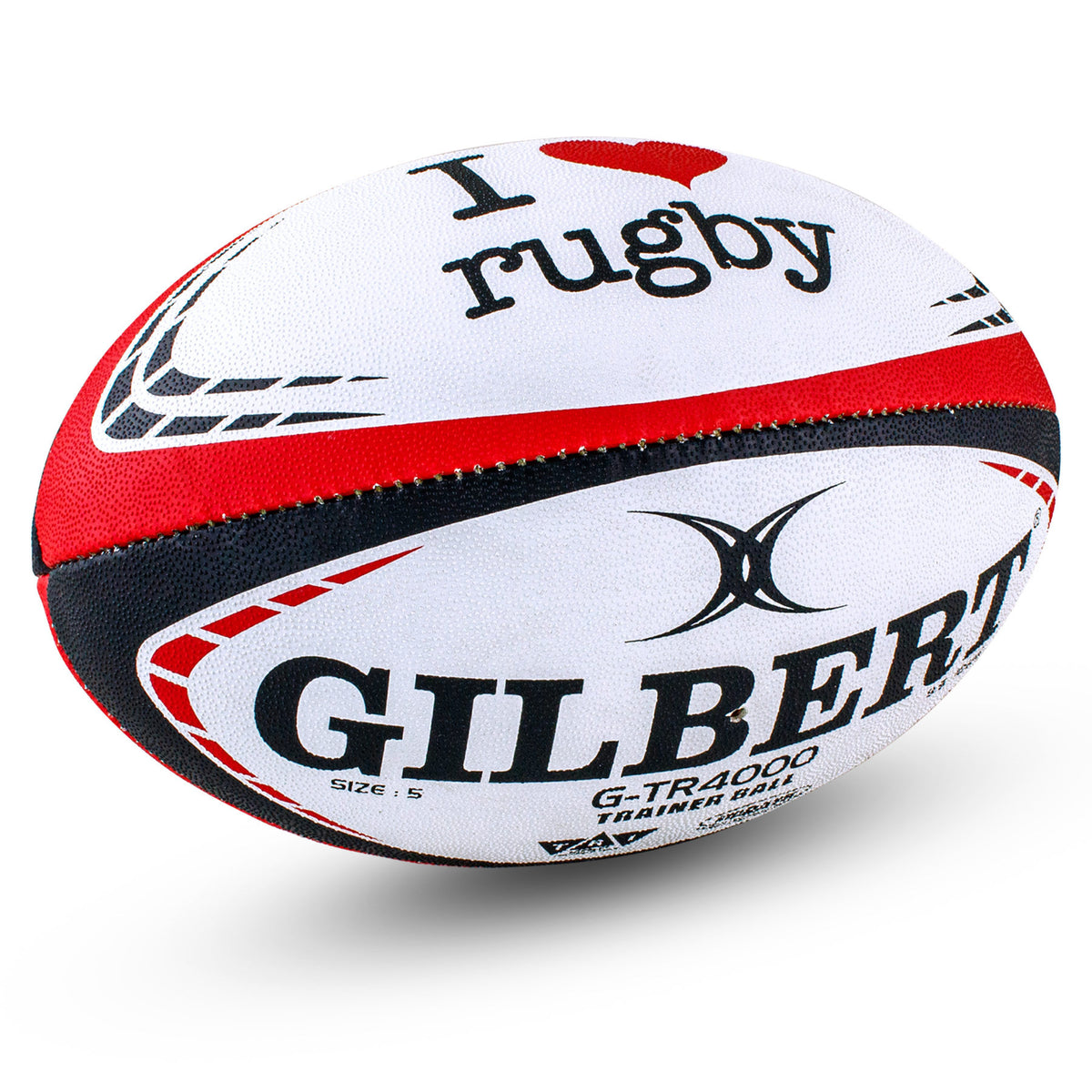 Gilbert GTR-4000 I Love Rugby Ball (Size 5, 3)