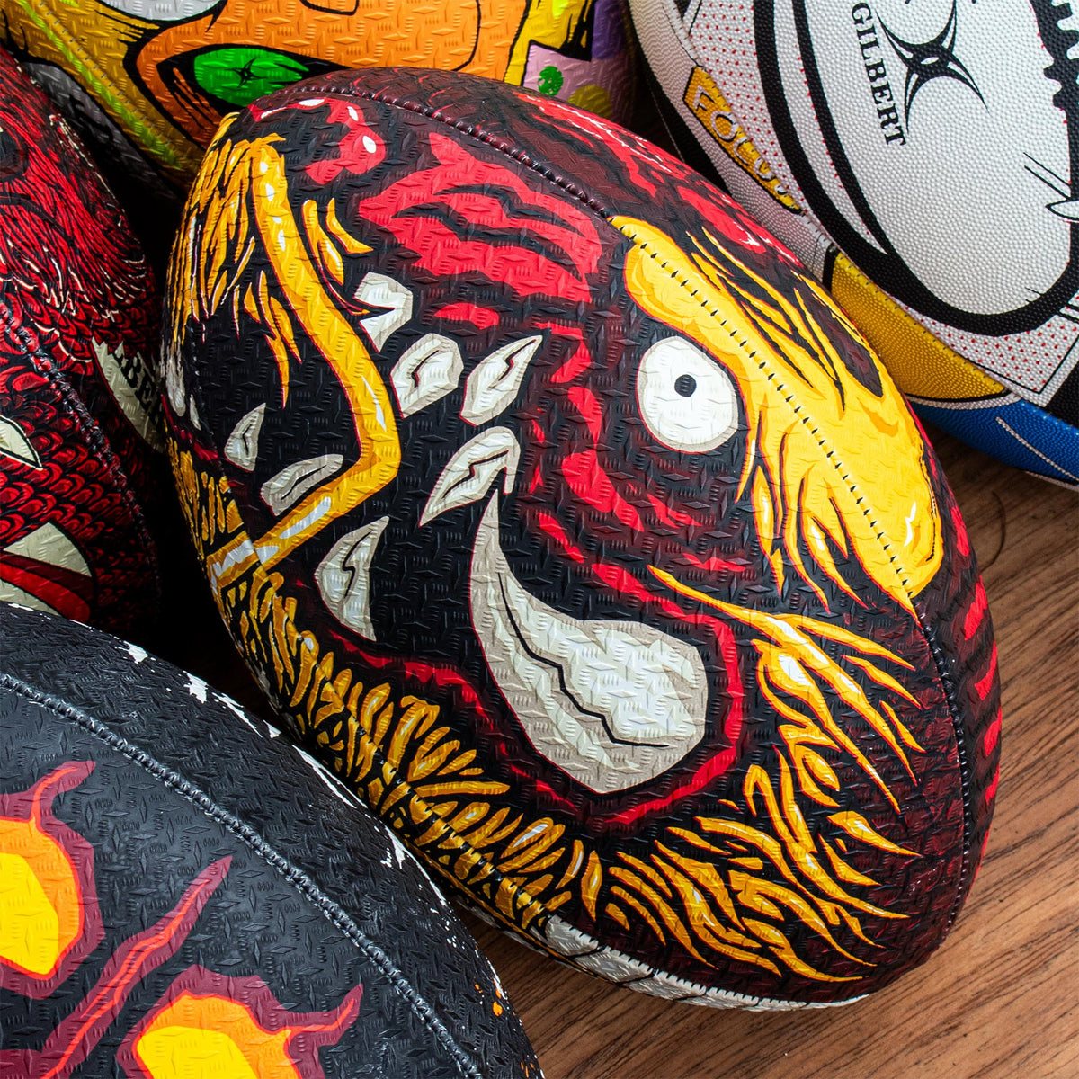 Gilbert Randoms Rugby Ball - Dragon (Size 5)