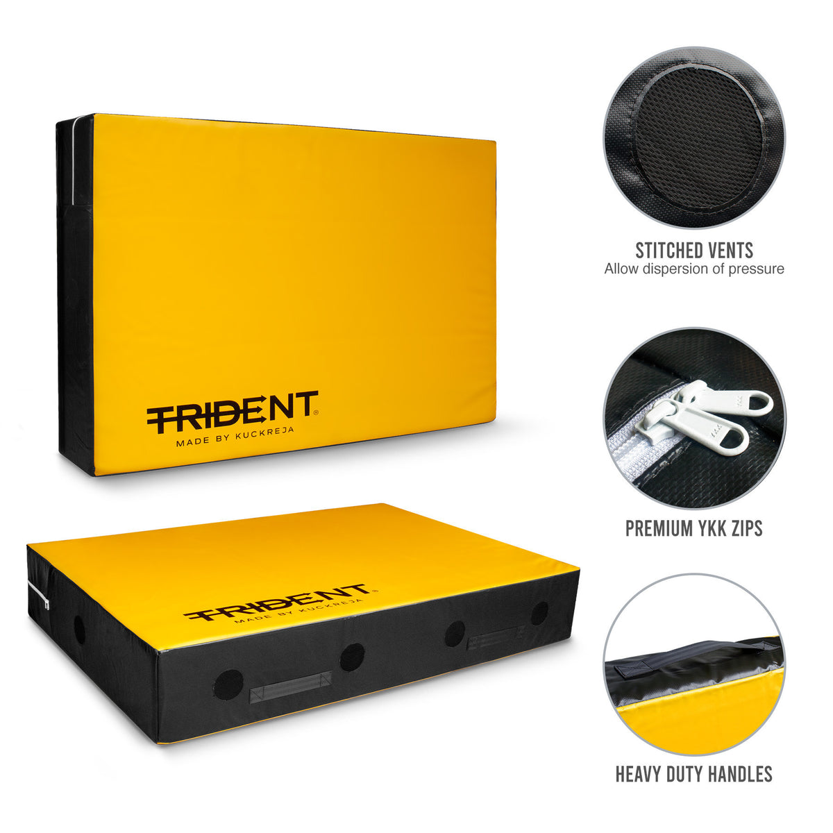 Trident High Jump Landing Mat - 6' x 4' x 12" (Yellow/Black)