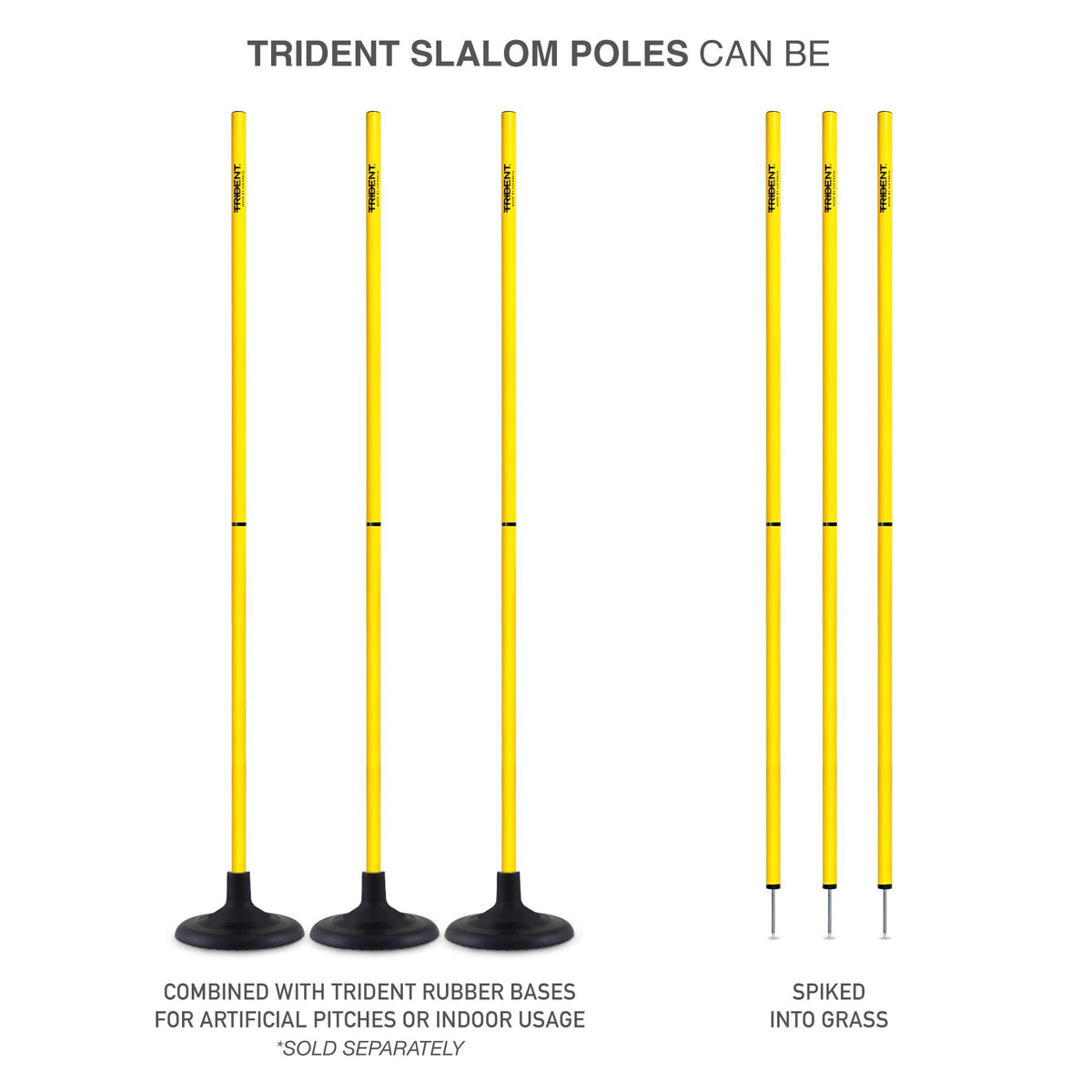 Trident Two-Piece Slalom Pole - Yellow