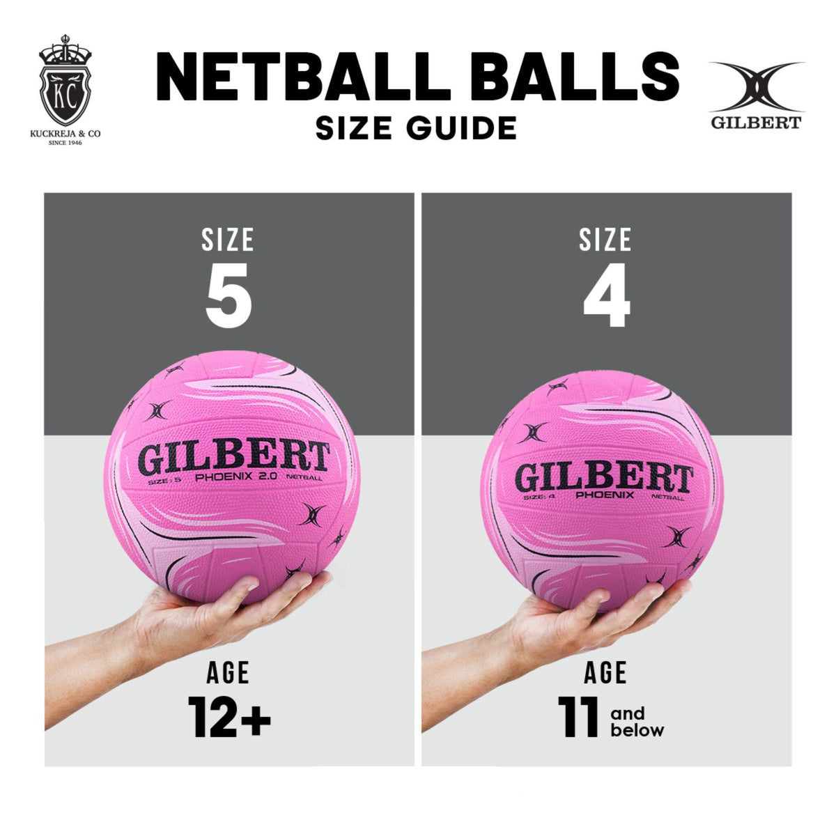 Gilbert Phoenix Match Netball - Coral (Size 5, 4)