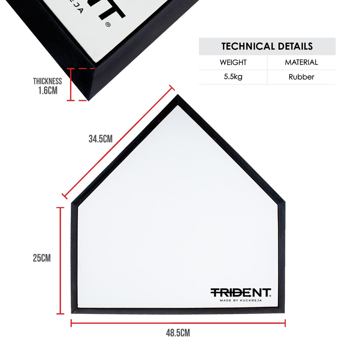 Trident Pro Home Plate with Black Edges