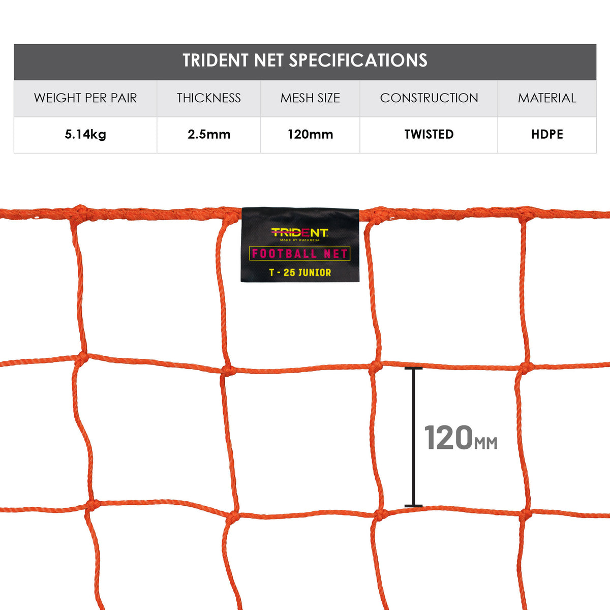 Trident T-25 Junior Football Net (Orange)