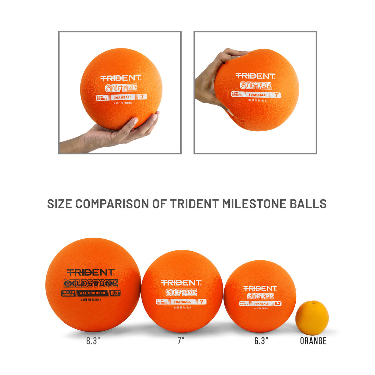 Trident Softee Low Bounce Foam Ball - Orange (7")