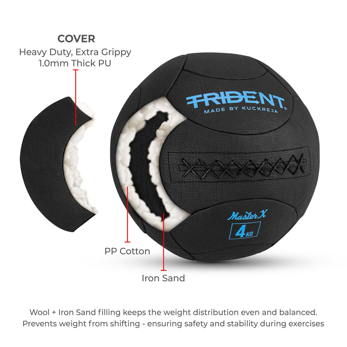 Trident Master X Premium Wall Ball - 4kg