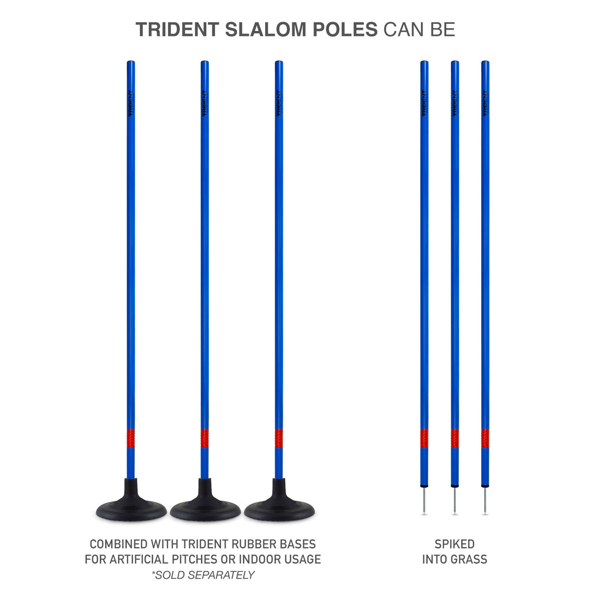 Trident Slalom Pole with Spring - Blue
