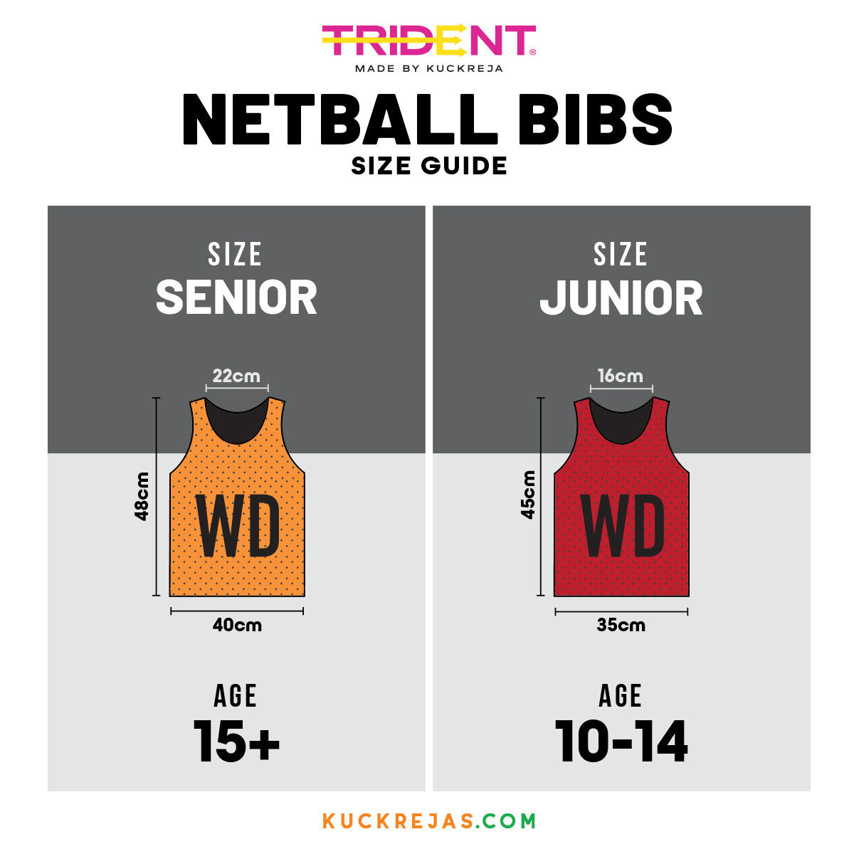 Trident Netball Bibs Set – Blue (Senior, Junior)
