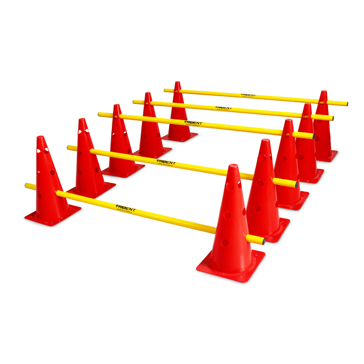 Trident Hat Cone Hurdle Set - 15" (Red)