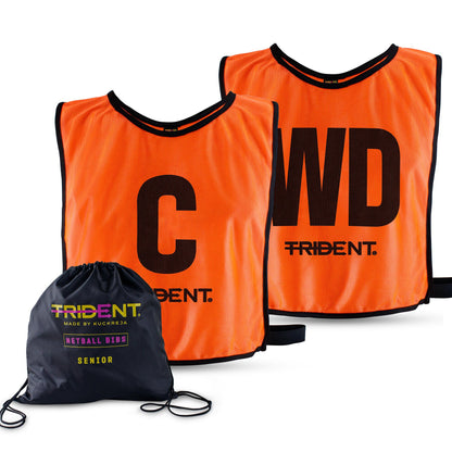 Trident Netball Bibs Set - Orange (Senior, Junior)