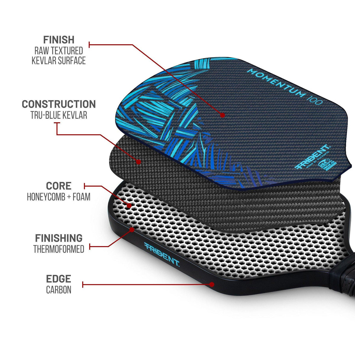 Trident Momentum 100 Pickleball Paddle – Cobalt Blue (USAP Approved)