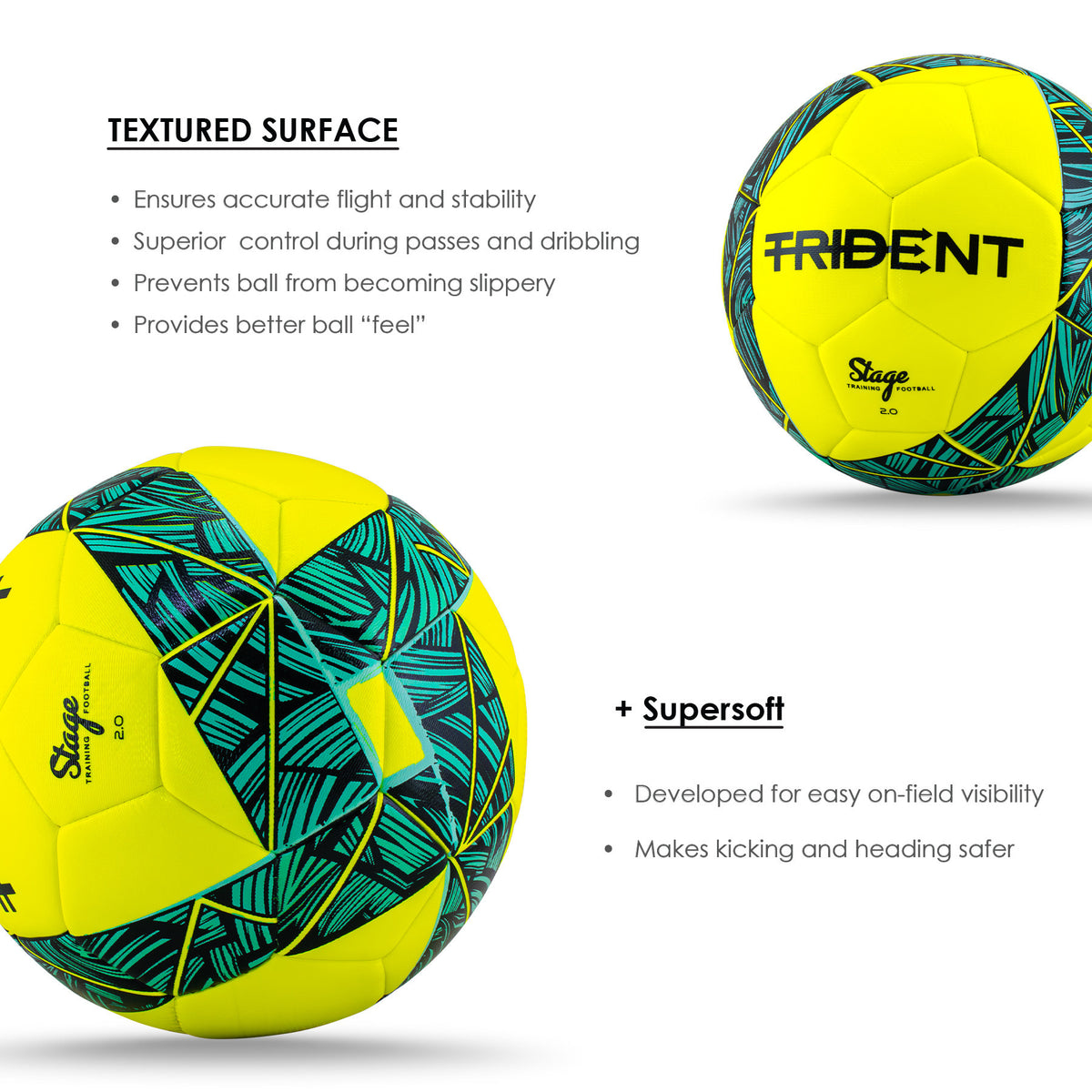 Trident Stage 2.0 Training Football - Size 4 (Mint)