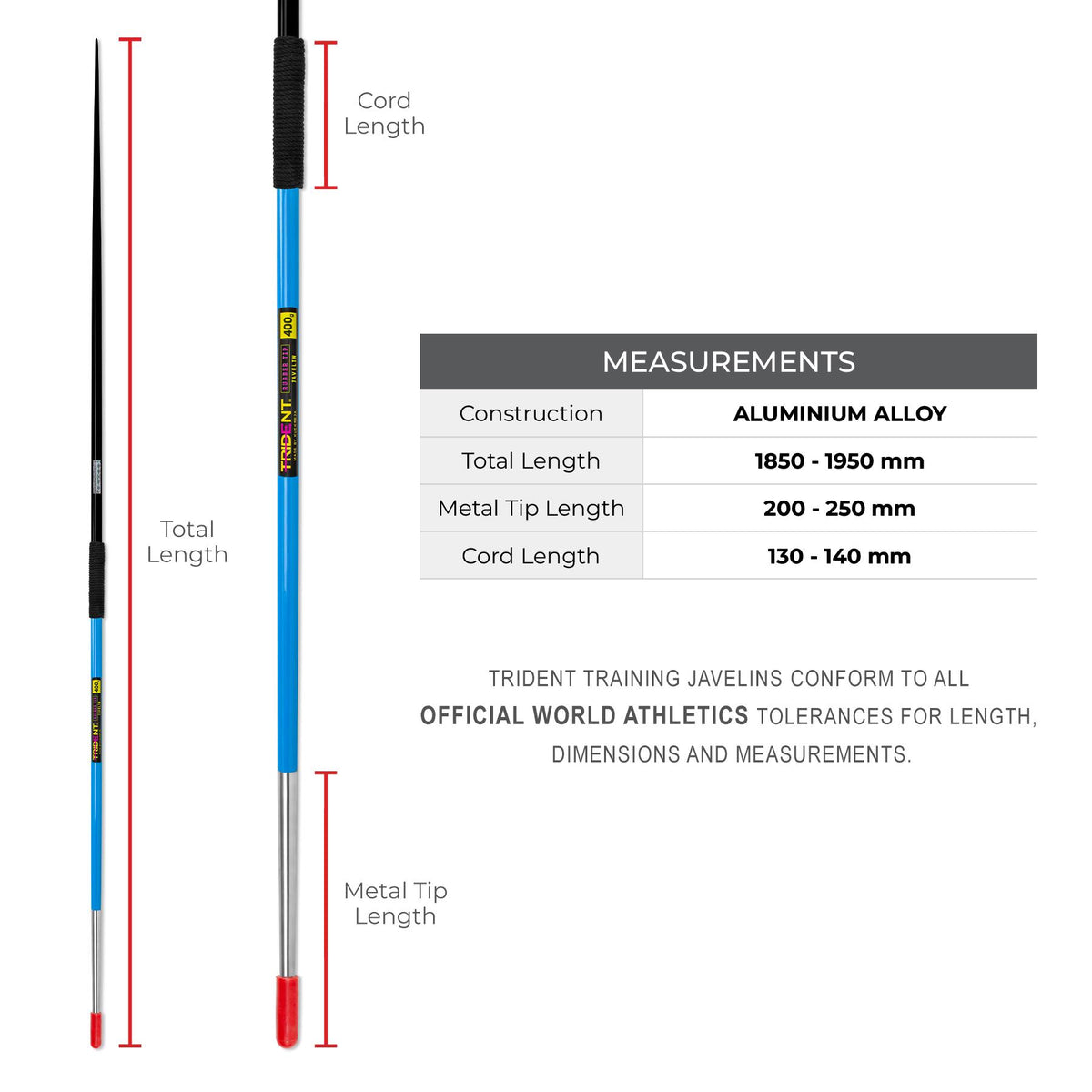 Trident Rubber Tip Javelin - 400g
