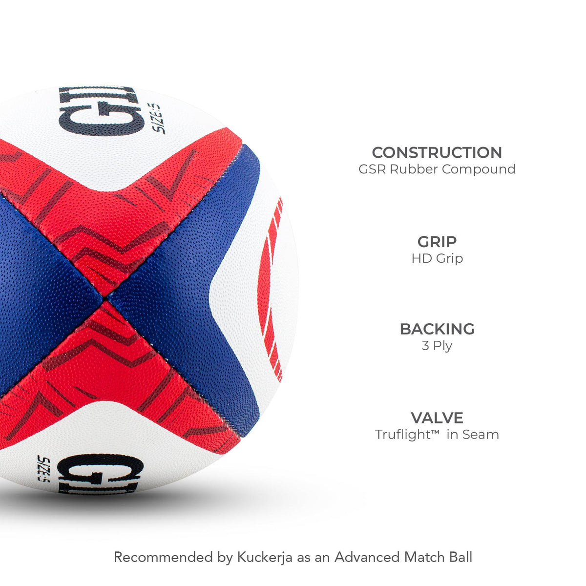 Gilbert Photon 2.0 Match Rugby Ball (Size 5)