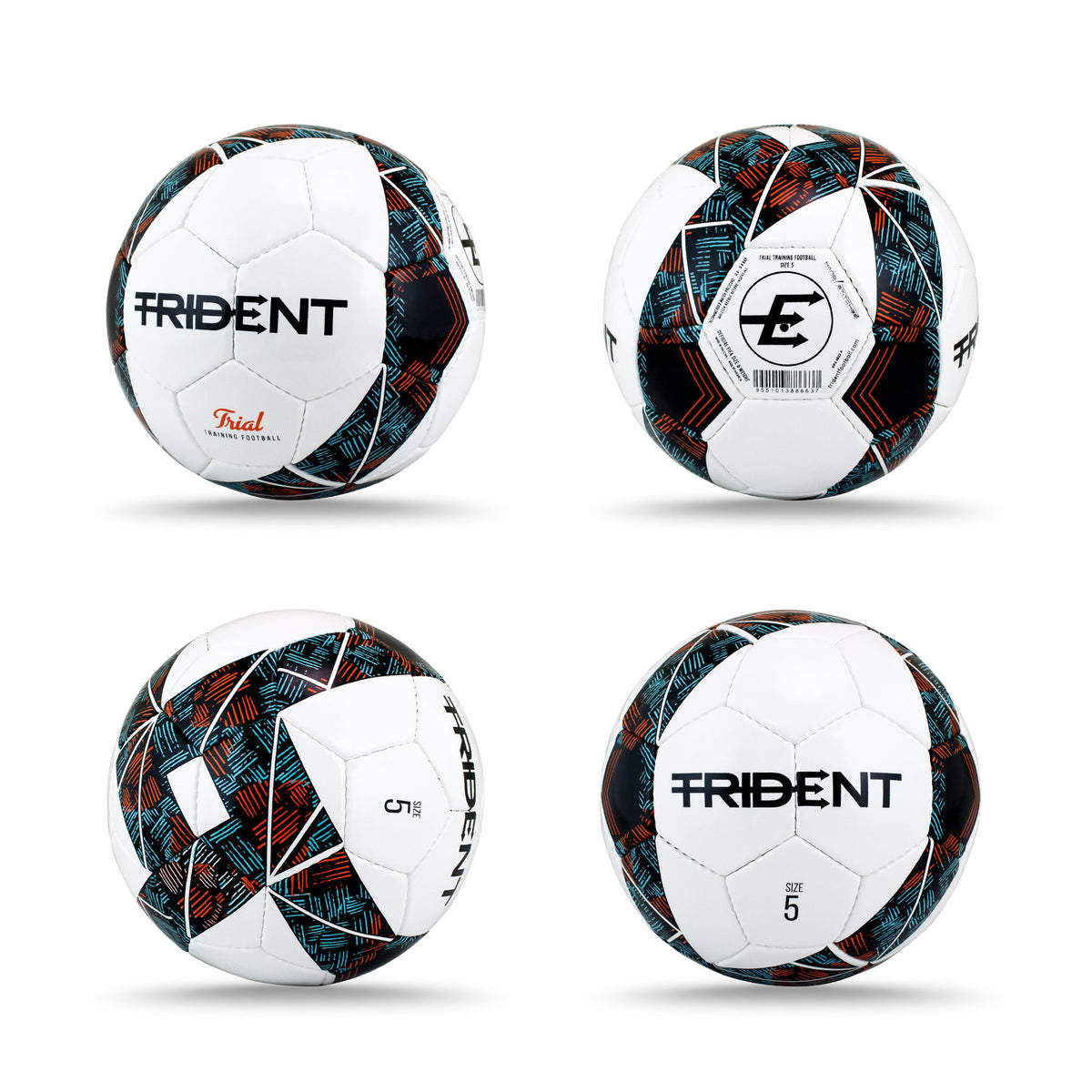 Trident Trial Training Football - Black/Orange (Size 5)