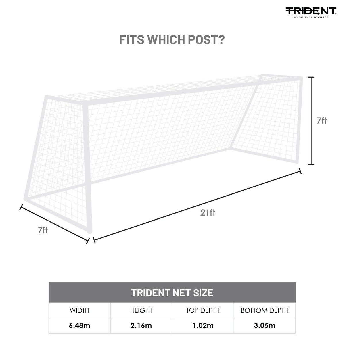 Trident T-25 Junior Football Net (White)