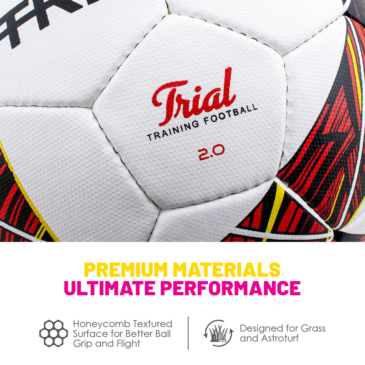Trident Trial 2.0 Training Football - Size 5 (Chaos Red)